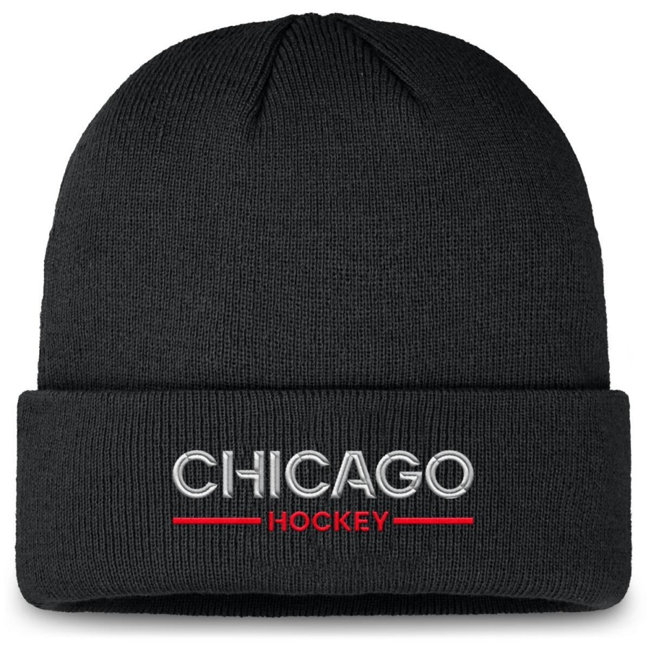 Chicago Blackhawks zimní čepice Authentic Pro A/Cap Cuffed Beanie - Chicago Blackhawks kšiltovky, čepice, rukavice