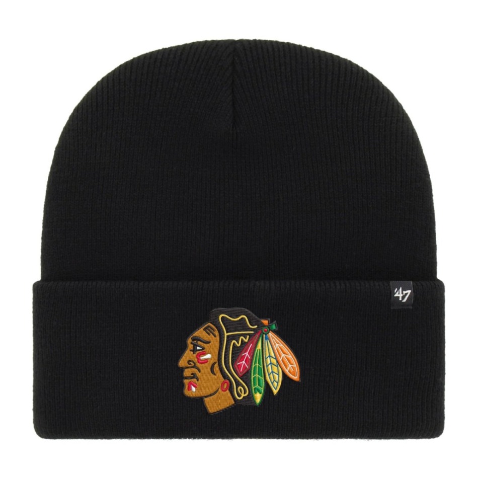 Chicago Blackhawks zimní čepice Haymaker black - Chicago Blackhawks kšiltovky, čepice, rukavice
