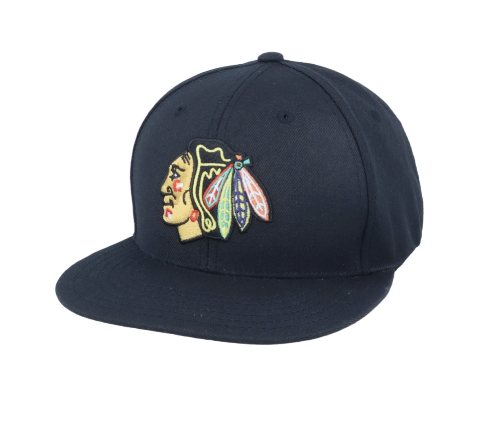 Chicago Blackhawks čepice flat kšiltovka 400 Series Black - Chicago Blackhawks kšiltovky, čepice, rukavice