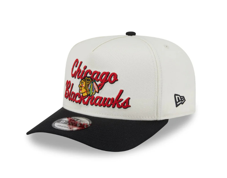 Chicago Blackhawks čepice baseballová kšiltovka New Era 950AF Chainstitch white - Chicago Blackhawks kšiltovky, čepice, rukavice