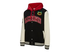 Chicago Blackhawks pánská mikina s&nbsp;kapucí Courtside Fleece Button Front Vintage Logo