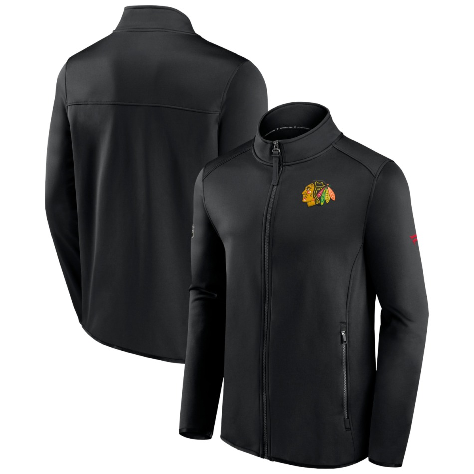 Chicago Blackhawks pánská bunda RINK Fleece Jacket Black-Black - Chicago Blackhawks mikiny, bundy, kalhoty