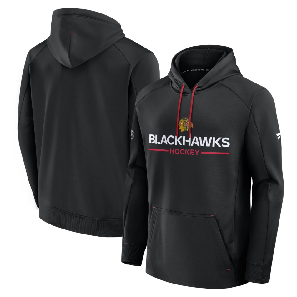 Chicago Blackhawks pánská mikina s&nbsp;kapucí Authentic Pro Rink Poly Fleece POH - Chicago Blackhawks mikiny, bundy, kalhoty