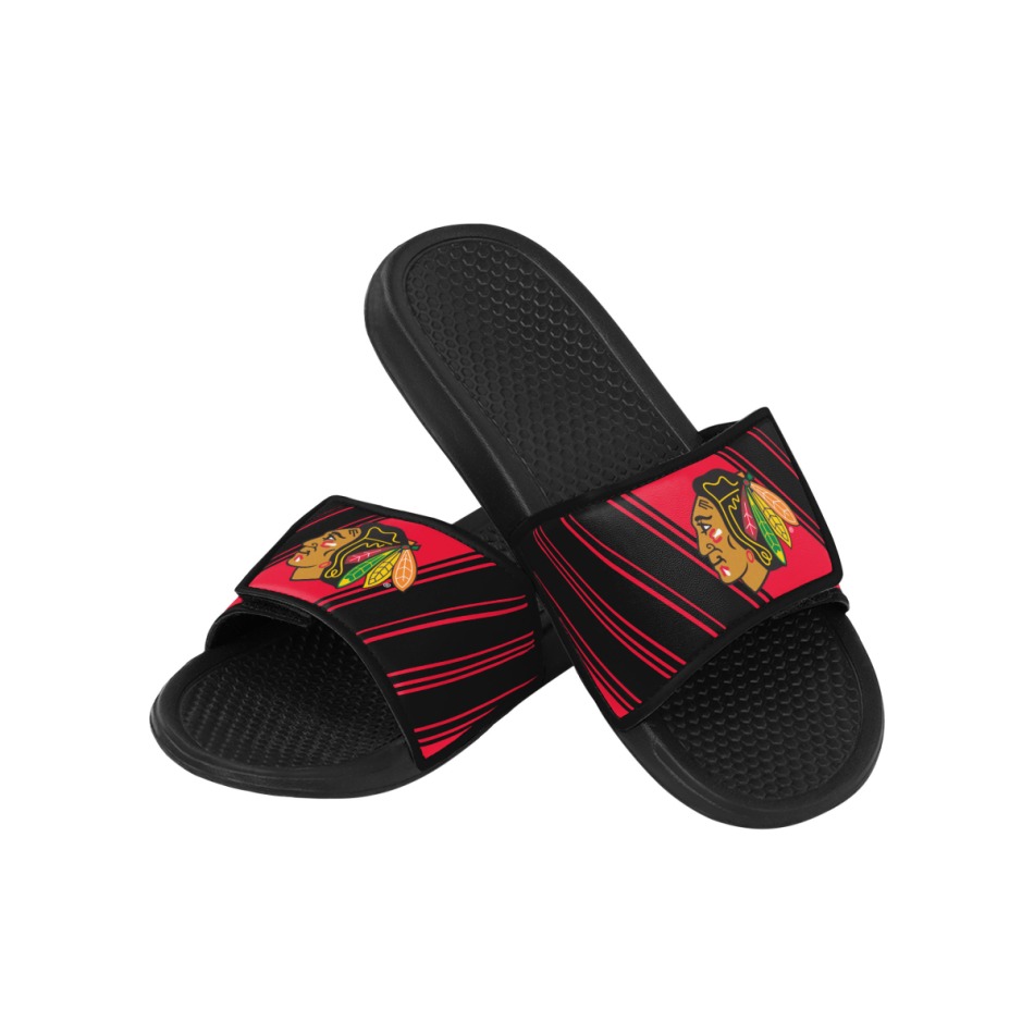Chicago Blackhawks pánské pantofle Legacy Velcro Sport Slide Slipper - Chicago Blackhawks ostatní modní doplňky