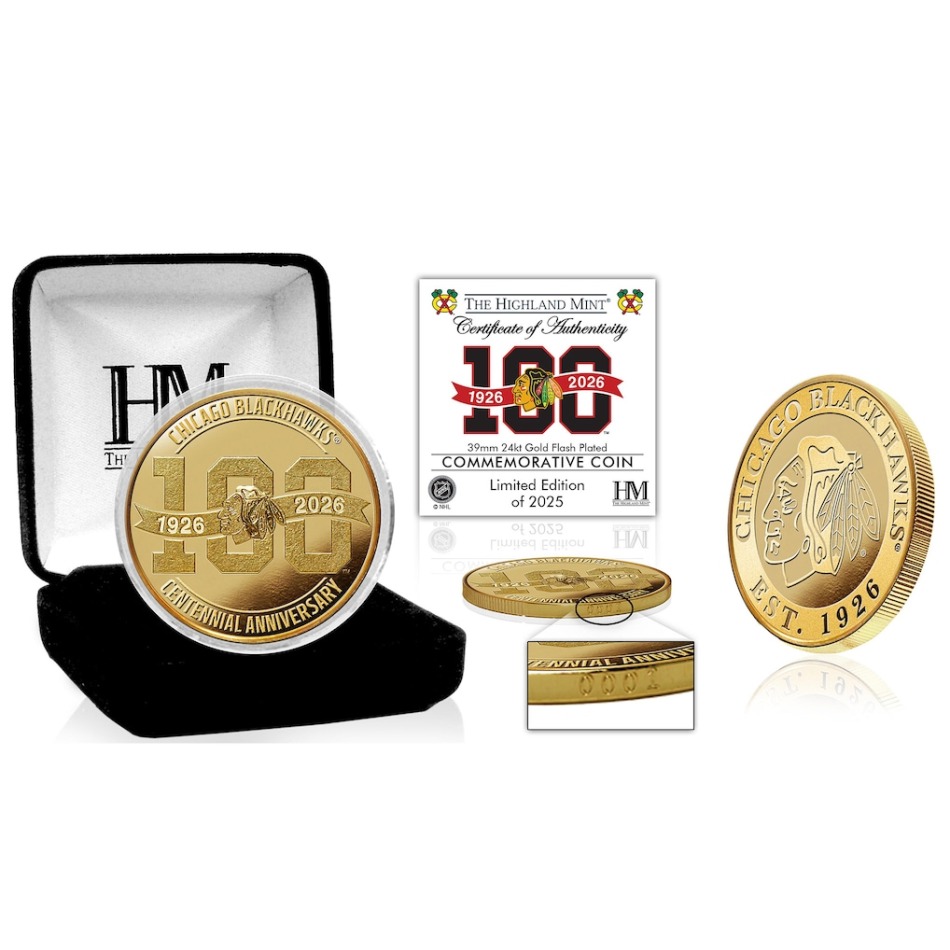 Chicago Blackhawks sběratelská mince 100th Anniversary Gold Coin - Chicago Blackhawks ostatní suvenýry