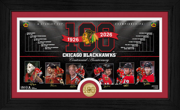 Chicago Blackhawks sběratelská plaketa 100th bronze coin Timeline photo mint - Chicago Blackhawks ostatní suvenýry