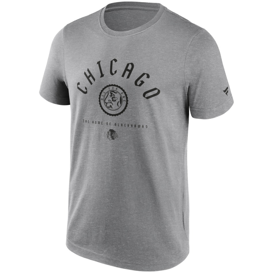Chicago Blackhawks pánské tričko College Stamp grey - Chicago Blackhawks trička, polo trička, košile