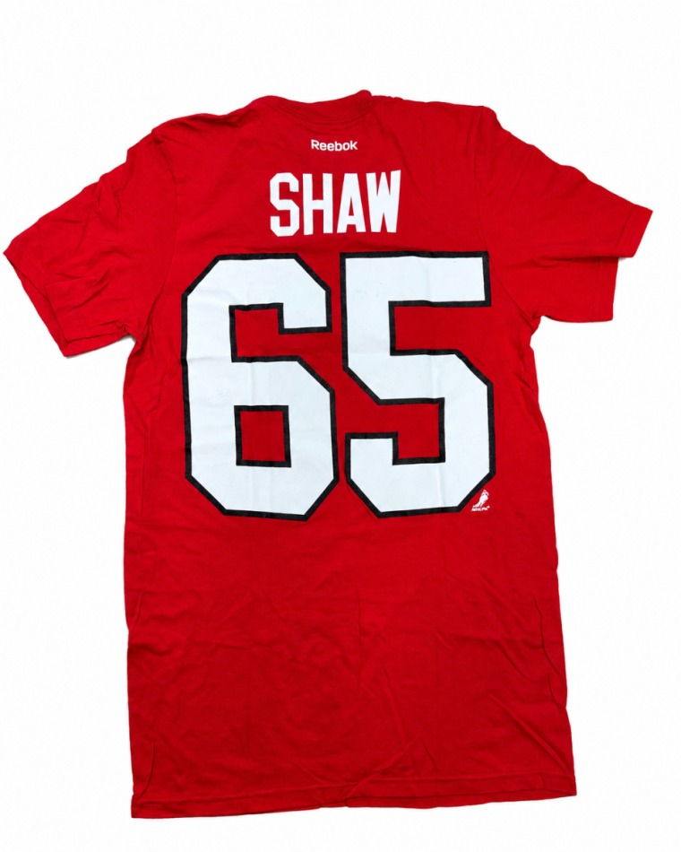 Chicago Blackhawks pánské tričko Andrew Shaw #65 NHL Stack Logo Name & Number - Chicago Blackhawks trička, polo trička, košile