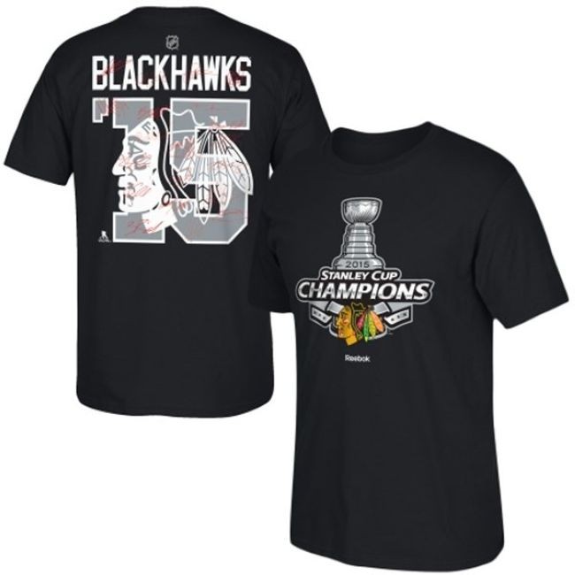Tričko 2015 Stanley Cup Champions Signature Blackhawks - Chicago Blackhawks Trička