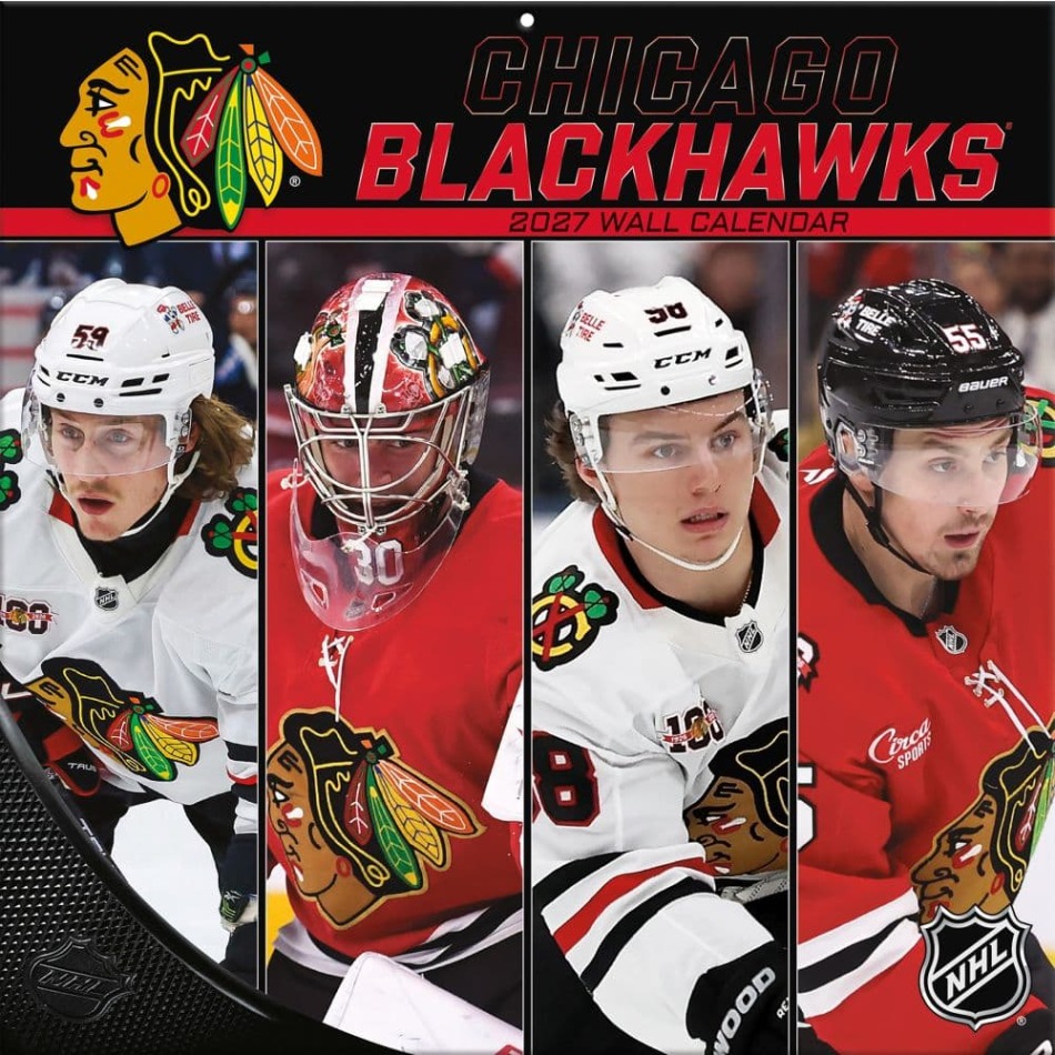 Chicago Blackhawks kalendář NHL 2027 Wall - Chicago Blackhawks vlajky, plakáty