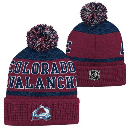 Colorado Avalanche dětská zimní čepice Puck Pattern Cuffed Pom - Colorado Avalanche dětské oblečení