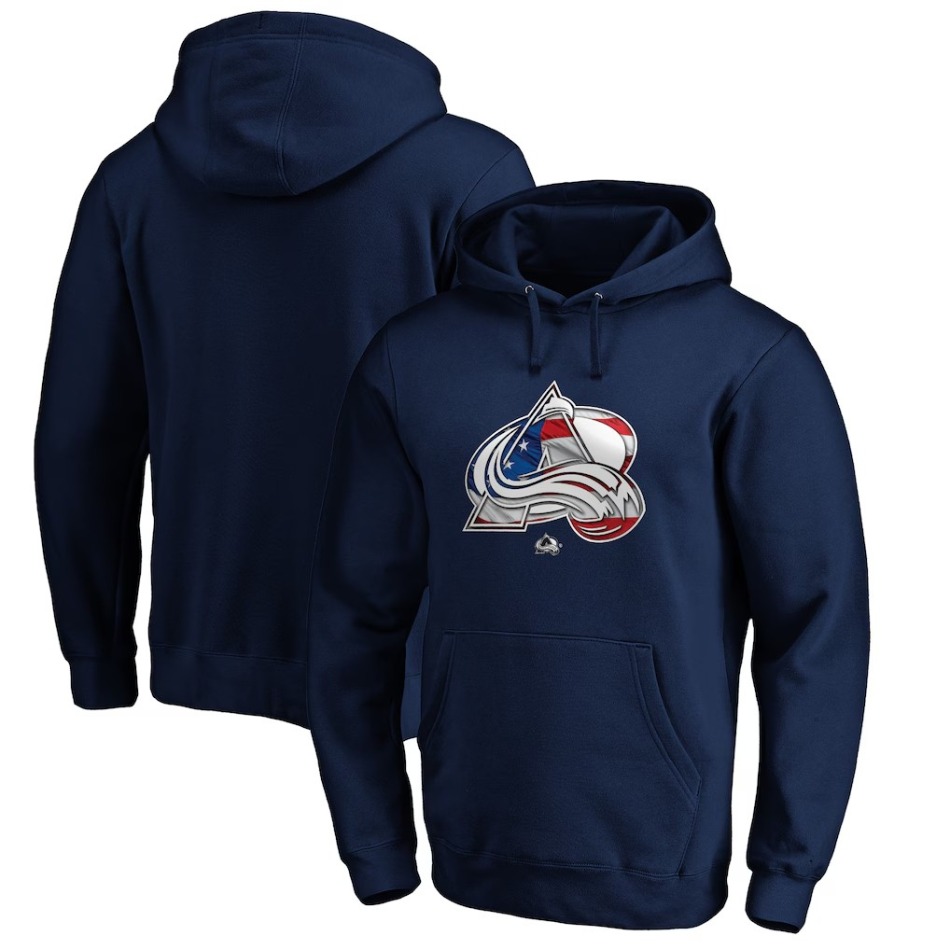 Colorado Avalanche pánská mikina NHL Navy Banner Wave Logo Pullover Hoodie