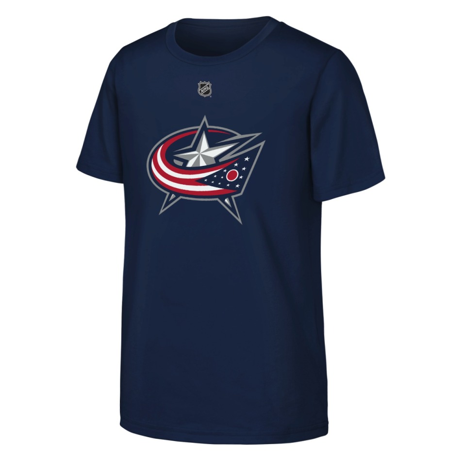 Dětské tričko Adam Fantilli #19 Columbus Blue Jackets NHL Flat Name & Number Short Sleeve Cotton