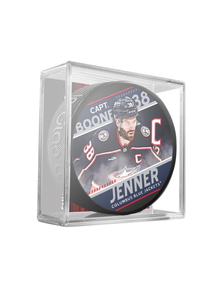 Columbus Blue Jackets puk Boone Jenner Captain Collection - Columbus Blue Jackets hokejové vybavení