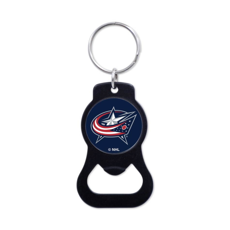 Columbus Blue Jackets přívěšek s&nbsp;otvírakem Black Ring - Columbus Blue Jackets klíčenky, náramky, šperky