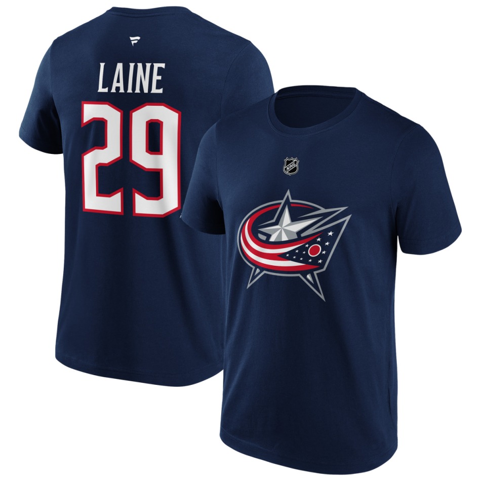 Columbus Blue Jackets pánské tričko Patrick Laine #29 Name & Number Graphic navy - Columbus Blue Jackets trička, polo trička, košile