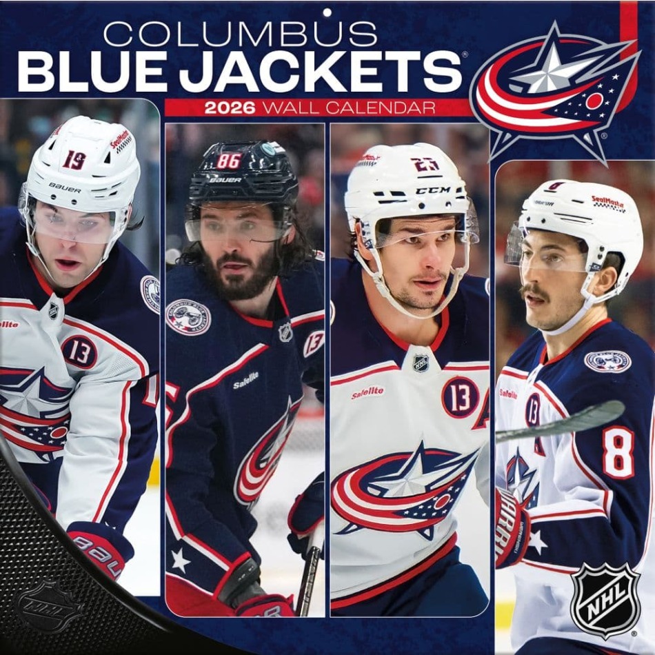 Columbus Blue Jackets kalendář 2026 Wall - Columbus Blue Jackets vlajky, plakáty
