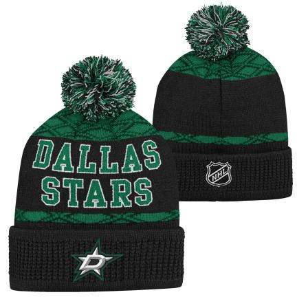 Dallas Stars dětská zimní čepice Puck Pattern Cuffed Pom - Dallas Stars dětské oblečení