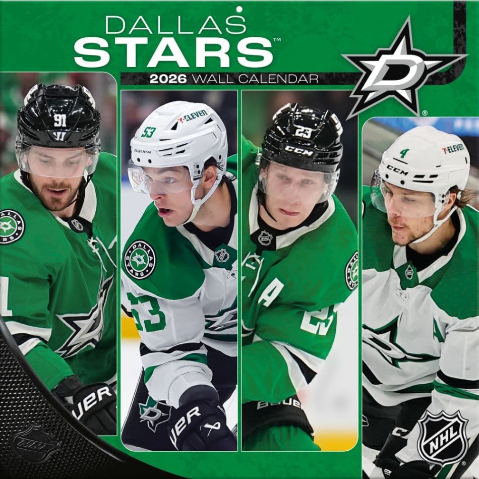 Dallas Stars kalendář 2026 Wall - Dallas Stars vlajky, plakáty