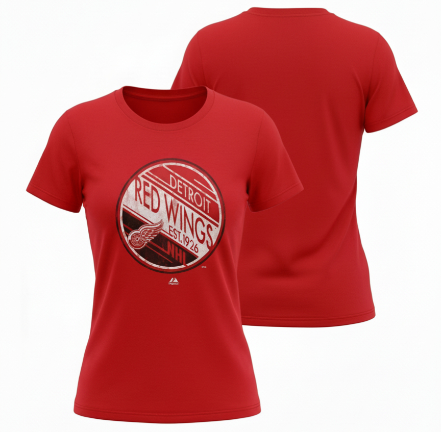 Detroit Red Wings dámské tričko Circle red - Detroit Red Wings dámské oblečení