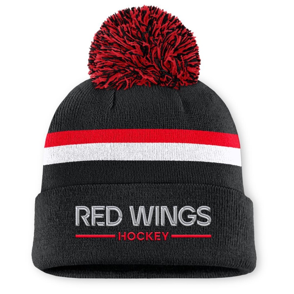 Detroit Red Wings dámská zimní čepice Authentic Pro W/Cap Cuffed Pom Beanie - Detroit Red Wings dámské oblečení