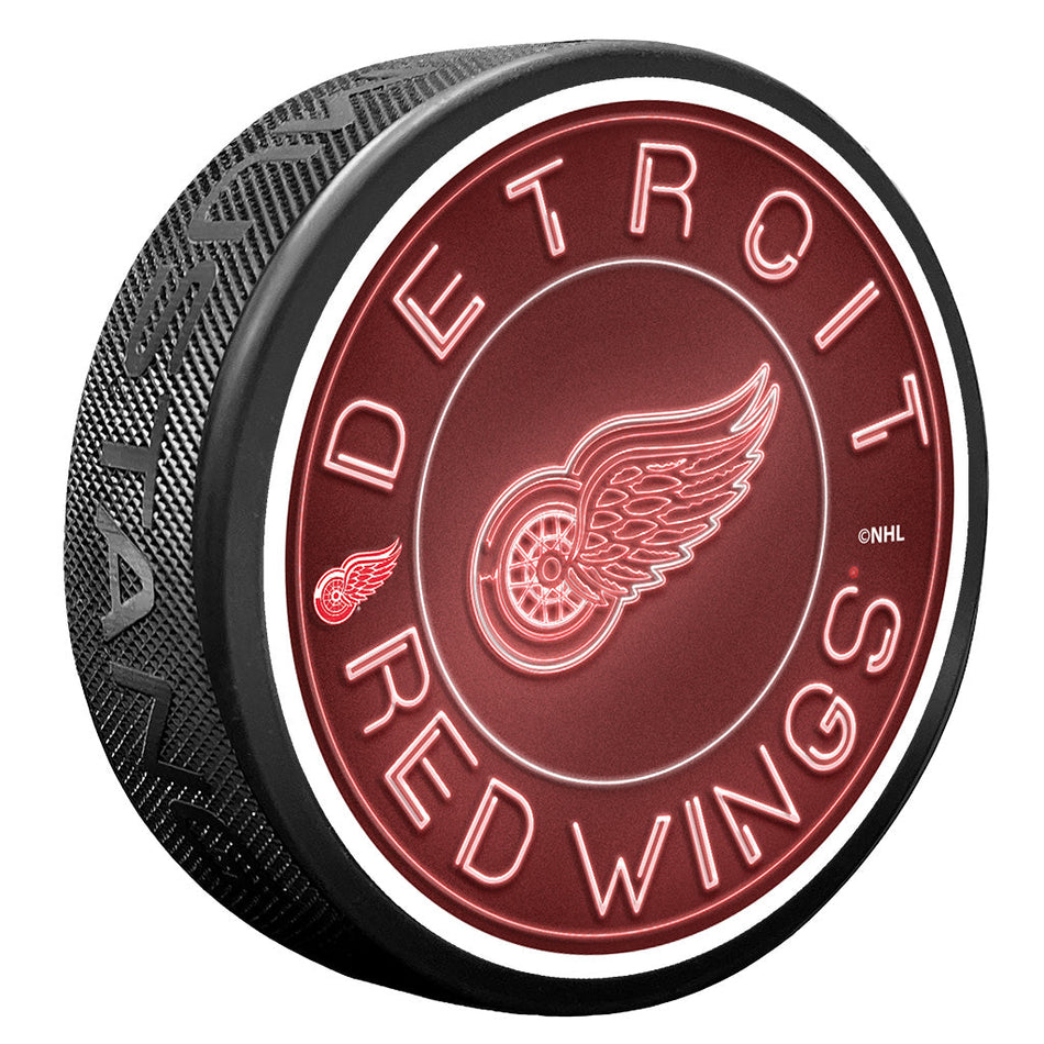 Detroit Red Wings puk Neon - Detroit Red Wings hokejové vybavení
