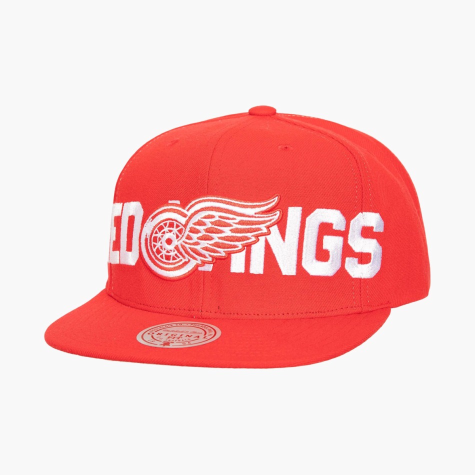 Detroit Red Wings čepice flat kšiltovka Full Frontal Snapback Vntg - Detroit Red Wings kšiltovky, čepice, rukavice