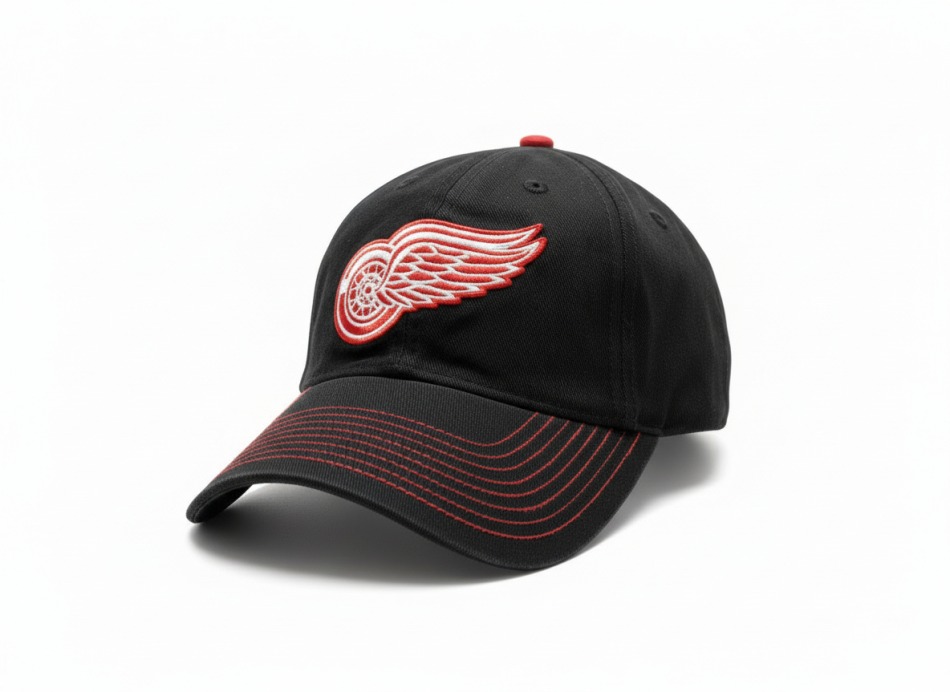 Detroit Red Wings čepice baseballová kšiltovka NHL Value Stitched Black/Red - Detroit Red Wings kšiltovky, čepice, rukavice