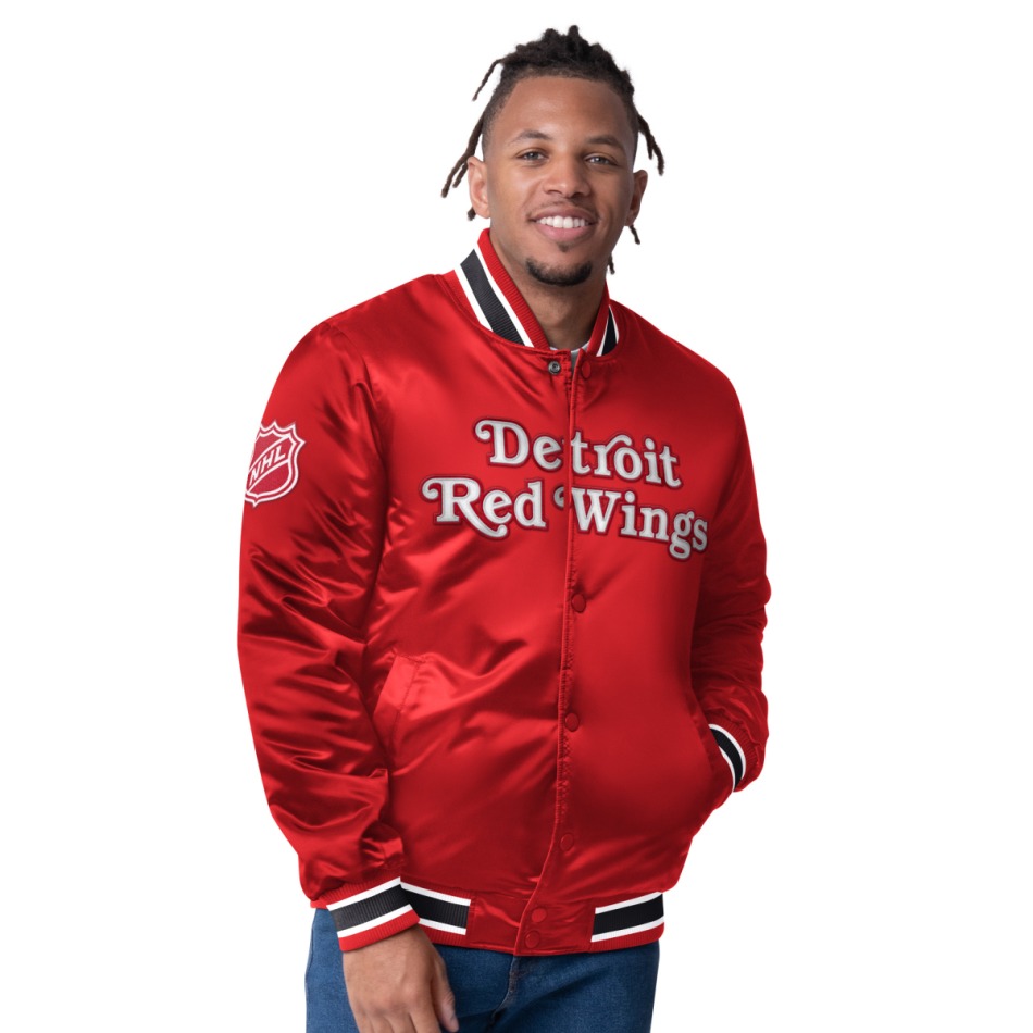 Detroit Red Wings pánská bunda The CLOSER Reversible Varsity Satin - Detroit Red Wings mikiny, bundy, kalhoty