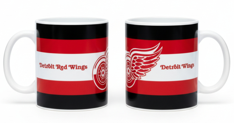 Detroit Red Wings hrníček Stripes (330ml) - Detroit Red Wings sklenice, hrníčky, misky