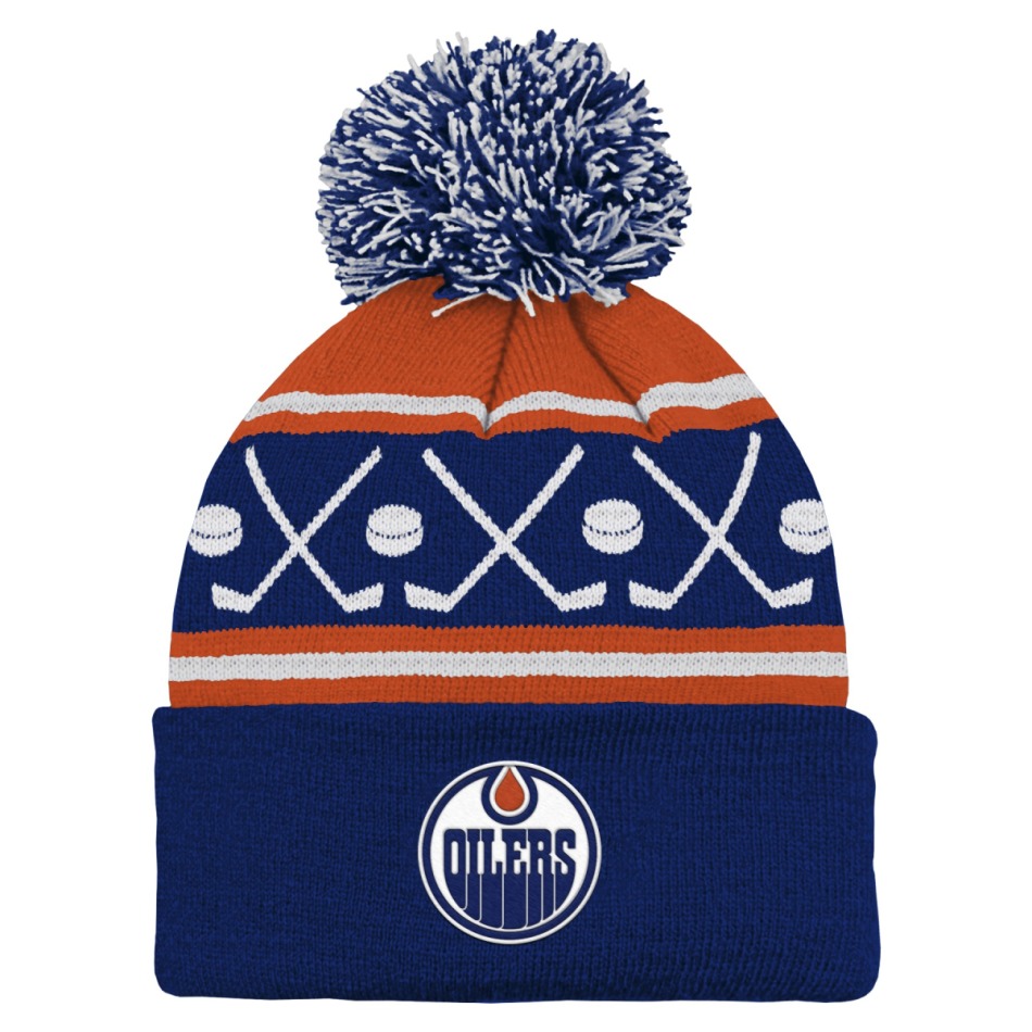 Edmonton Oilers dětská zimní čepice NHL Face-Off Cuff Pom - Edmonton Oilers dětské oblečení