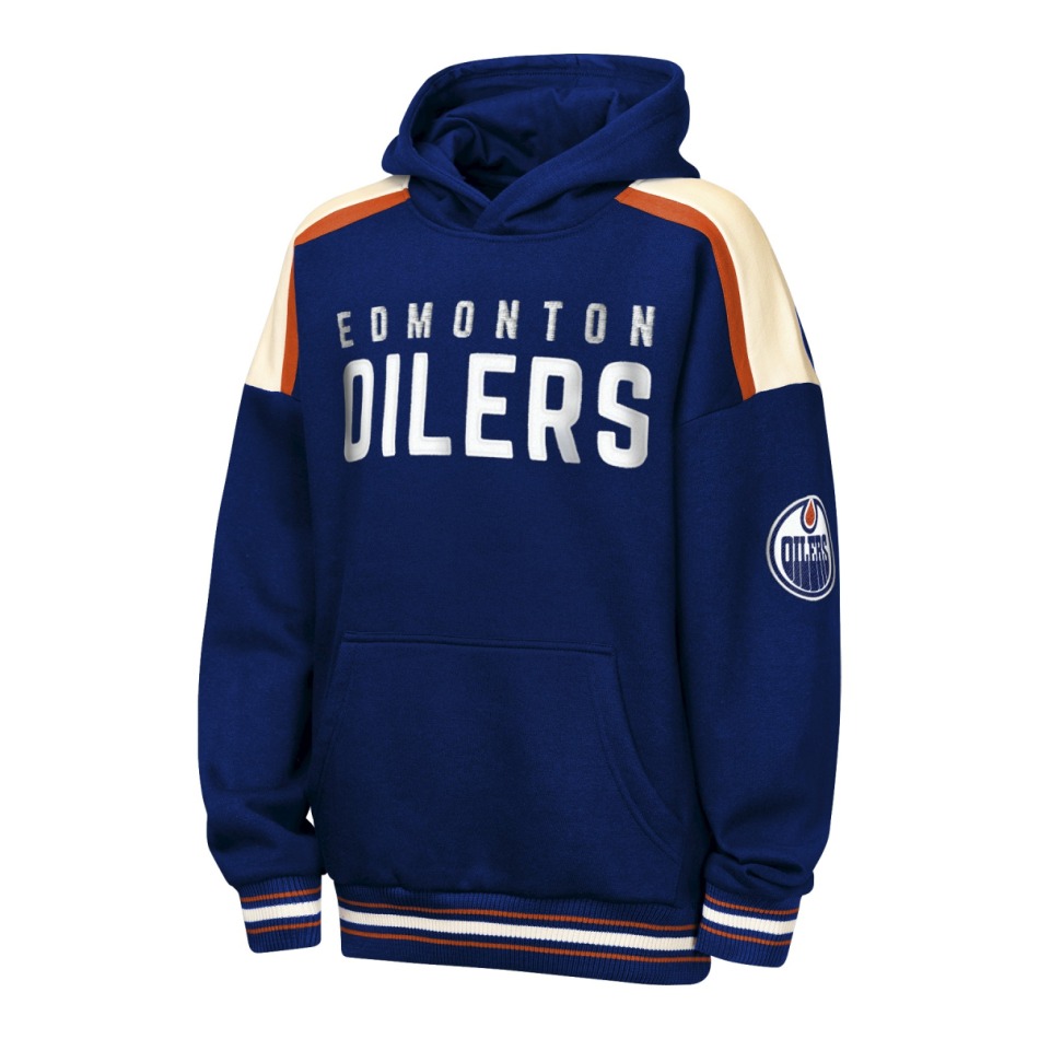 Edmonton Oilers dětská mikina s&nbsp;kapucí NHL Camaraderie Oversized Colorblock Fleece - Edmonton Oilers dětské oblečení