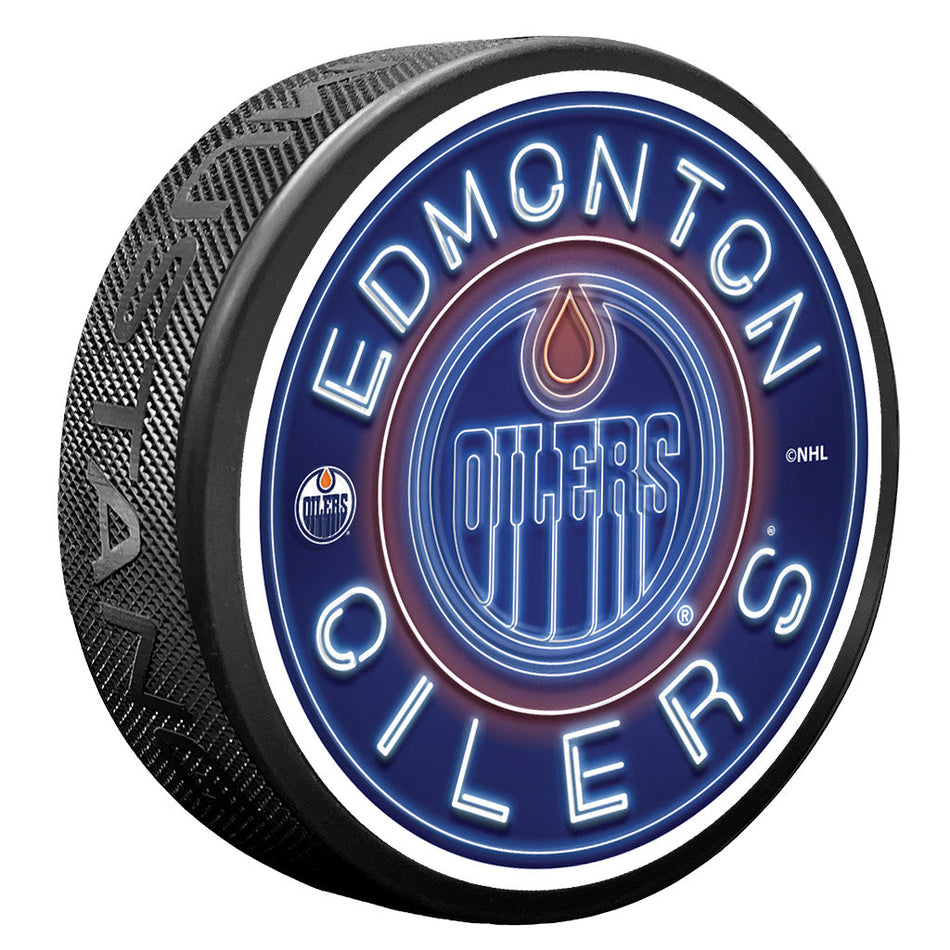 Edmonton Oilers puk Neon - Edmonton Oilers hokejové vybavení