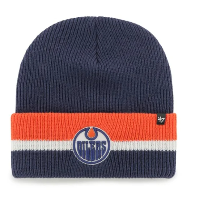 Edmonton Oilers zimní čepice 47 Brand Split Cuff Knit SR - Edmonton Oilers kšiltovky, čepice, rukavice