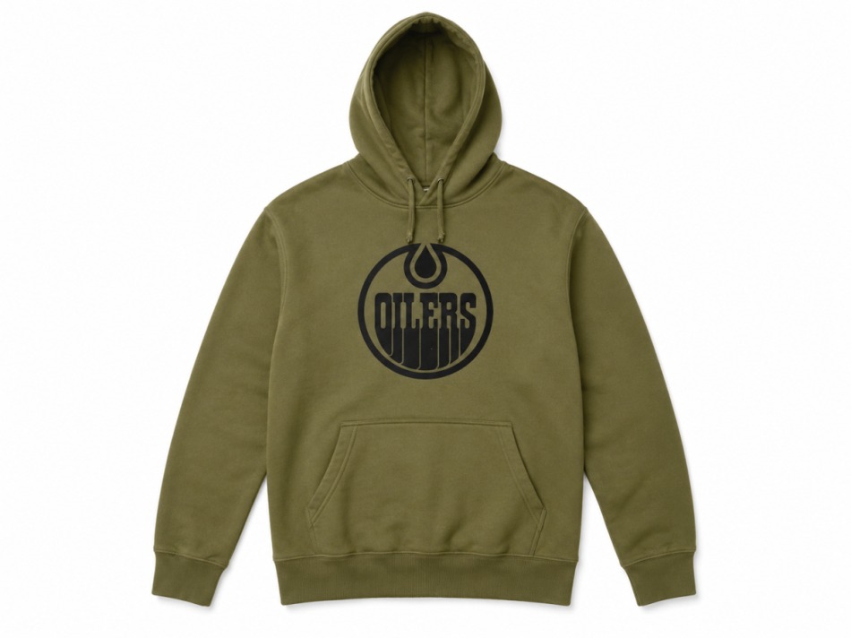 Edmonton Oilers pánská mikina s kapucí NHL Military green