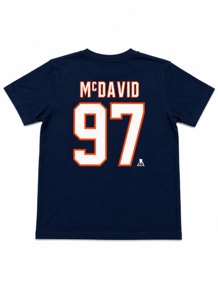 Edmonton Oilers pánské tričko NHL Iconic Name & Number Graphic