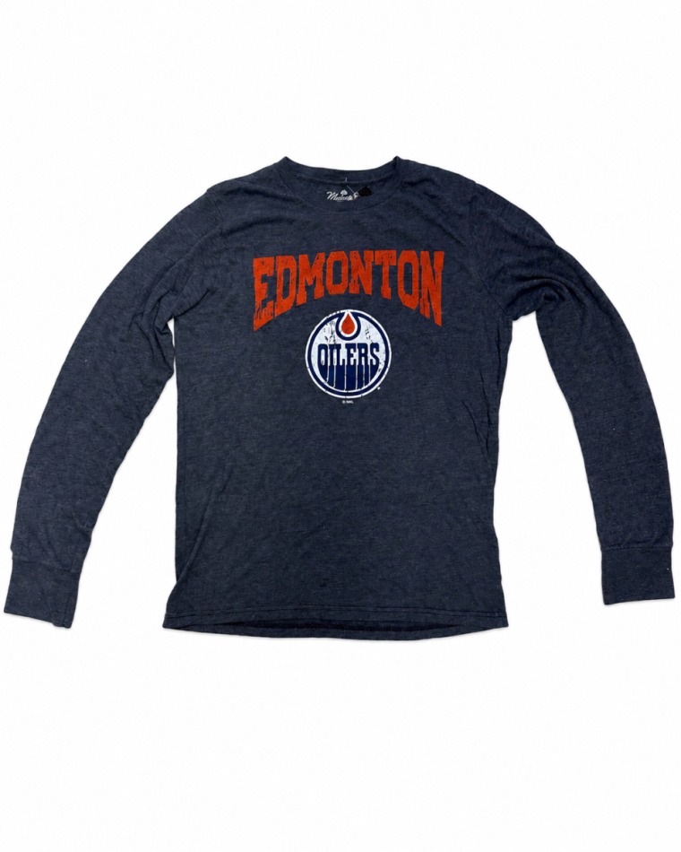 Pánské tričko Edmonton Oilers NHL Triblend Long Sleeve Shirt