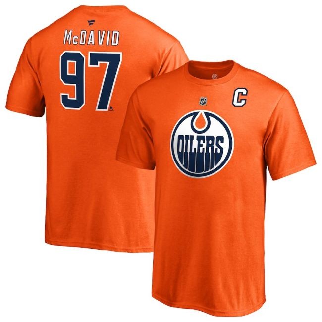 Dětské Tričko 97 Connor McDavid Stack Logo Name & Number Oilers - Edmonton Oilers Trička