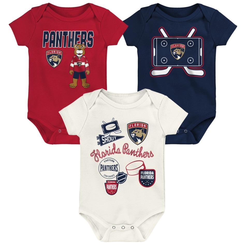 Florida Panthers dětské body Littlest Player 3Pk Creeper Se - Florida Panthers dětské oblečení