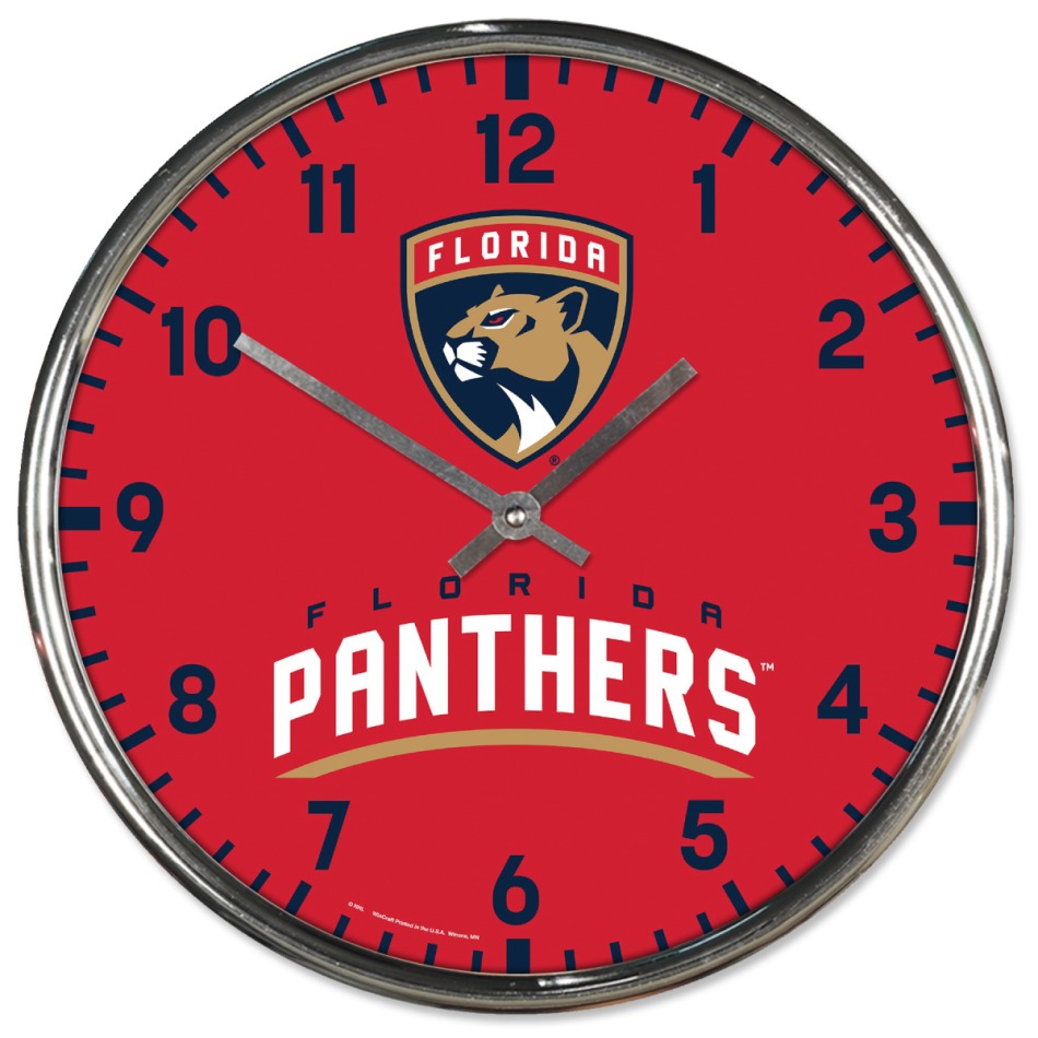 Florida Panthers nástěnné hodiny Chrome - Florida Panthers hodiny, hodinky, budíky