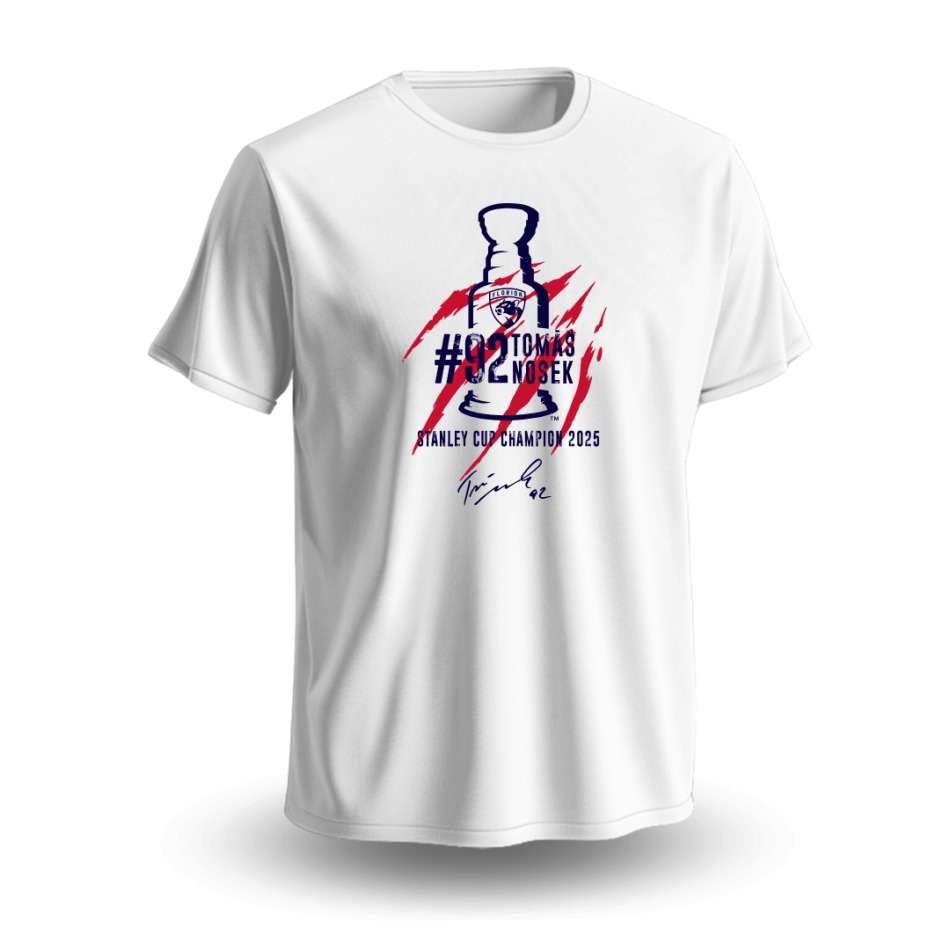 Florida Panthers pánské tričko Tomáš Nosek #92 Stanley Cup Champion 2025 white