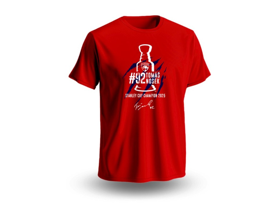 Florida Panthers dětské tričko Tomáš Nosek #92 Stanley Cup Champion 2025 Red - Florida Panthers stanley Cup 2025