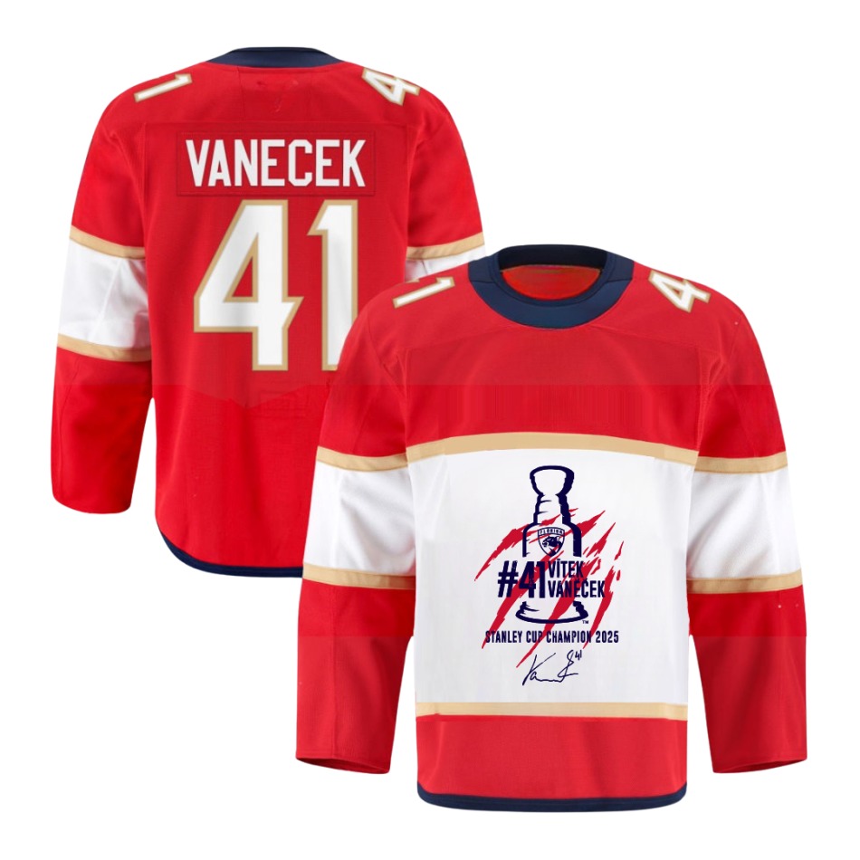 Florida Panthers hokejový dres Vítek Vaněček #92 Stanley Cup Champion 2025 - Florida Panthers stanley Cup 2025