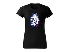 Hokejové reprezentace dámské tričko Czech republic Tricolour logo black