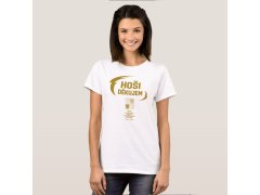 Hokejové reprezentace dámské tričko HOŠI DĚKUJEM Ice Hockey World Championship Czechia MS 2024 GOLD EDITION White