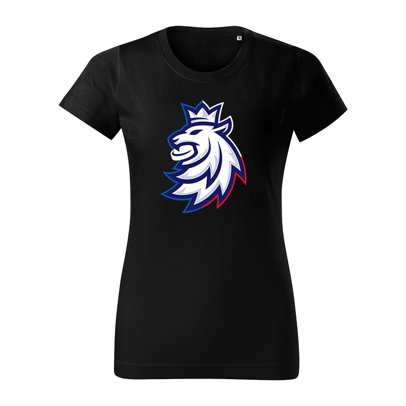 Hokejové reprezentace dámské tričko Czech republic Tricolour logo black - Hokejové reprezentace dámské oblečení