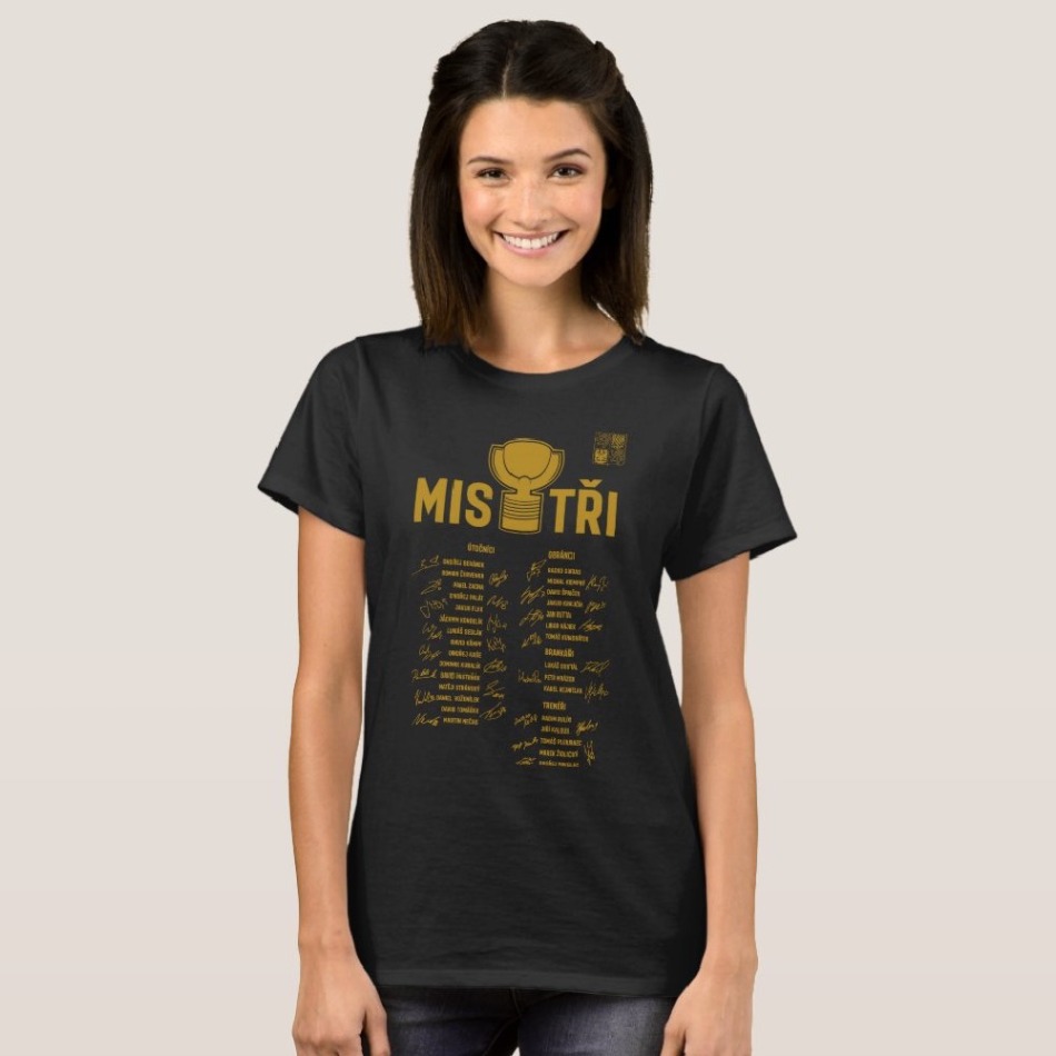 Hokejové reprezentace dámské tričko MISTŘI Ice Hockey World Championship Czechia MS 2024 GOLD EDITION Black