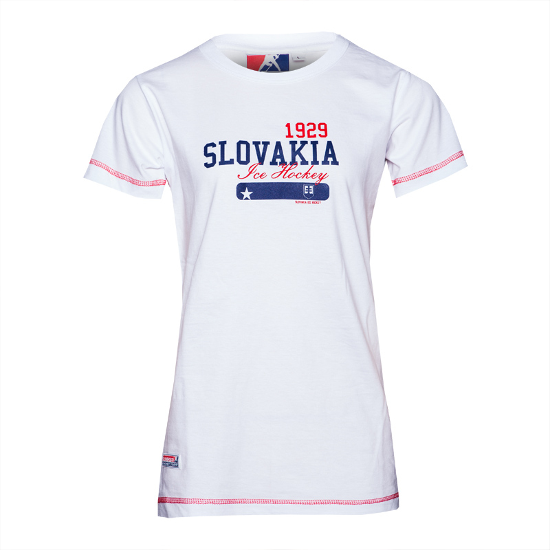 Hokejové reprezentace dámské tričko Slovakia Stars white - Hokejové reprezentace dámské oblečení
