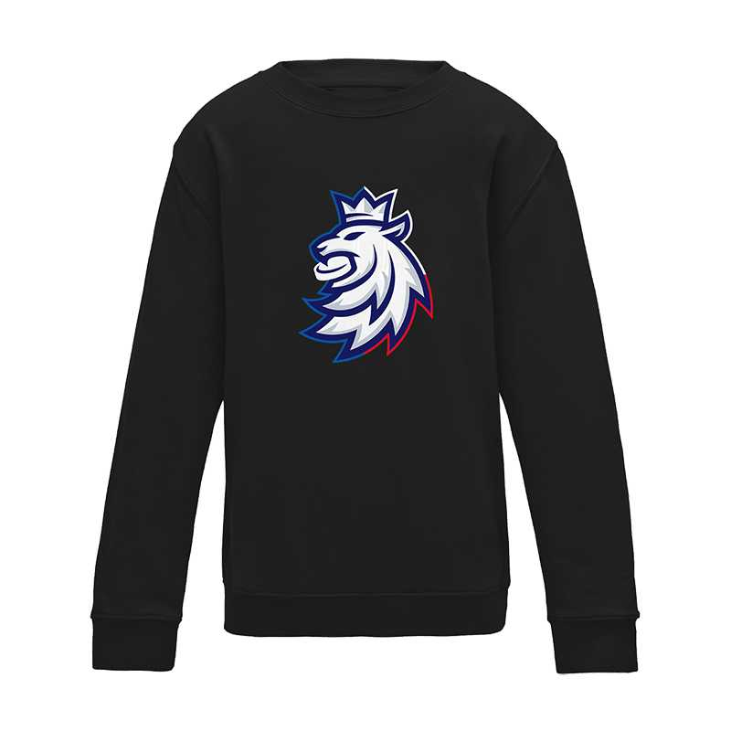 Hokejové reprezentace dětská mikina Czech Republic Tricolour logo lion black - Hokejové reprezentace dětské oblečení