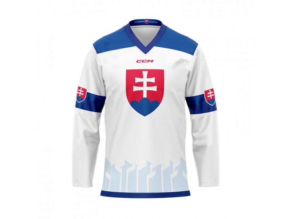 Hokejové reprezentace hokejový dres Slovakia Juraj Slafkovský #20 CCM Hockey fan white - Hokejové reprezentace dresy